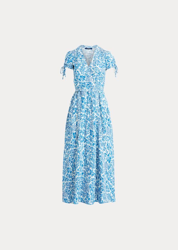 Women's Polo Ralph Lauren Floral Crepe Wrap Dresses | 305648YUC